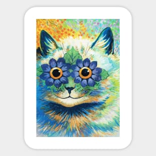 Flower Cat -Louis Wain Sticker